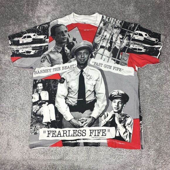 Delta Other - Vintage 90s Barney Fife T Shirt All Over Print Mens XL Delta Made in USA White